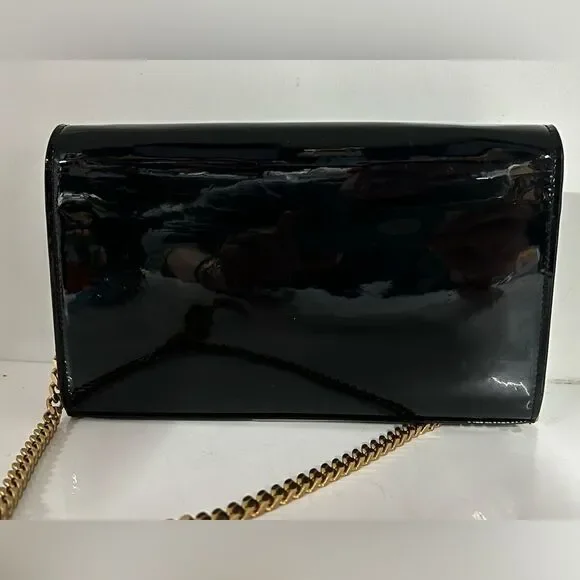 Saint Laurent Uptown Chain Wallet in Black Patent Leather - Picture 4 of 12